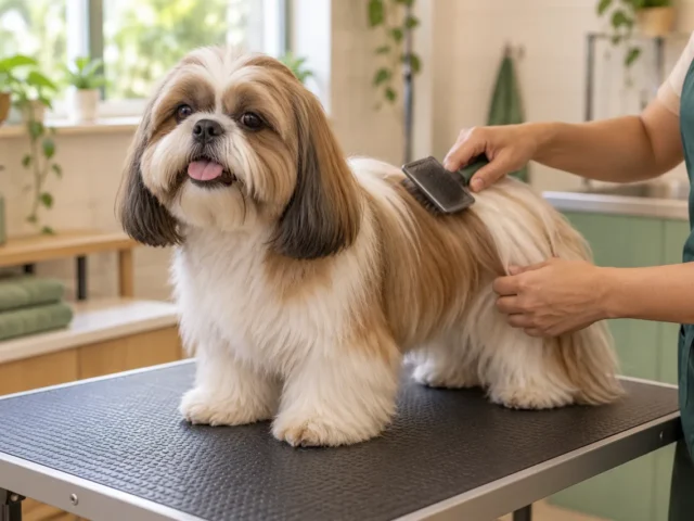Dog grooming — AI-generated illustrative scene
